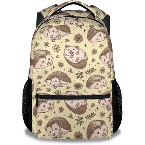 Hedgehog Backpack with Lunch Box And Pencil Case, 16 Inch Hedgehog Theme Bookbag with Adjustable Straps, Durable, Lightweight, Large Capacity, School Backpack for Girls Women
