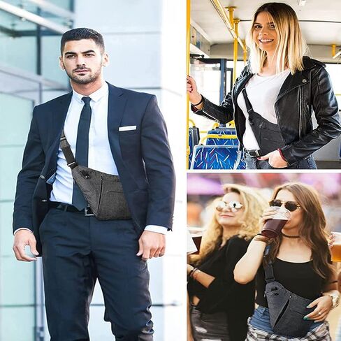 كيوديلونج حقيبة كتف - حقيبة كتف كروس رفيعة مضادة للسرقة حقيبة صدر خفيفة الوزن حقيبة جيب شخصية للمشي لمسافات طويلة والسفر in Kuwait