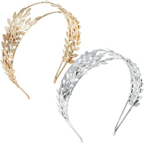 2 قطعة من عصابات الرأس الورقية للنساء من نودجي - تيجان جوديس ذهبية للنساء - حفلة تنكرية - عصابة رأس على شكل ورقة جوديس رومانية - تاج للشعر للنساء - عصابة رأس للحفلات in Kuwait