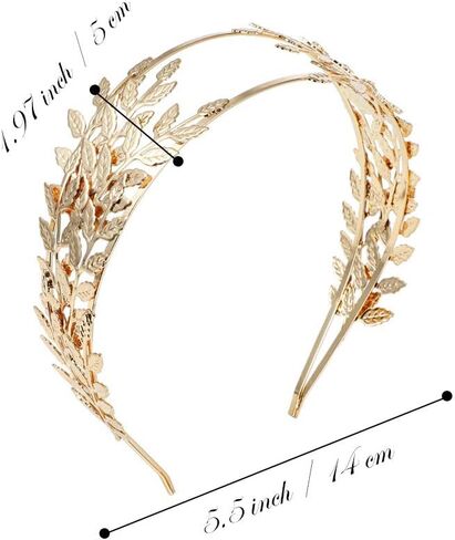2 قطعة من عصابات الرأس الورقية للنساء من نودجي - تيجان جوديس ذهبية للنساء - حفلة تنكرية - عصابة رأس على شكل ورقة جوديس رومانية - تاج للشعر للنساء - عصابة رأس للحفلات in Kuwait