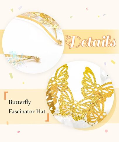 Fstrend Light Up Headband Butterfly LED Hair Hoop Monarch مضيئة غطاء الرأس زي حفلة الشاي للنساء in Kuwait