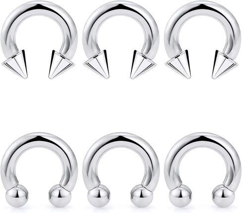 Uqnwbdq 6G 8G Large Septum Rings Horseshoes Captive Bead Ring 316L Surgical Steel CBR Pa Rings Pierced Body Jewelry for women men Inner Diameter 12mm 16mm in Saudi Arabia