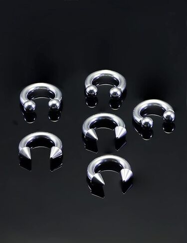 Uqnwbdq 6G 8G Large Septum Rings Horseshoes Captive Bead Ring 316L Surgical Steel CBR Pa Rings Pierced Body Jewelry for women men Inner Diameter 12mm 16mm in Saudi Arabia