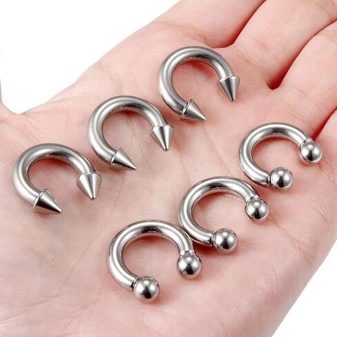 Uqnwbdq 6G 8G Large Septum Rings Horseshoes Captive Bead Ring 316L Surgical Steel CBR Pa Rings Pierced Body Jewelry for women men Inner Diameter 12mm 16mm in Saudi Arabia