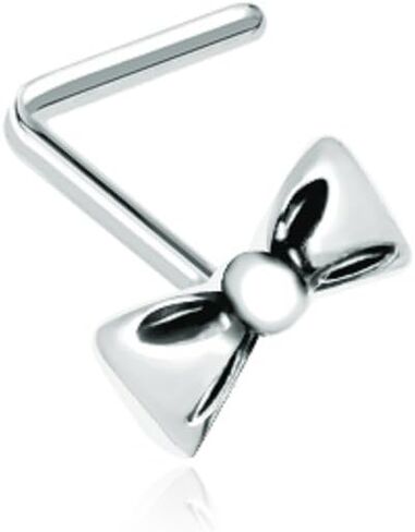 Freedom Fashion Cutesy Bow-Tie L-Bend 316L حلقة مسمار فولاذية جراحية للأنف in Kuwait