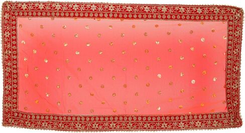 Red Decorative Backdrop Netted Cloth Pooja Chunari Chunri (Size :- 20 Inches x 42 Inches) Chunni Puja Festival Decoration Chunr MATA Ki Chunri for Statue Chowki Aasan Mat Posters Frame in Saudi Arabia