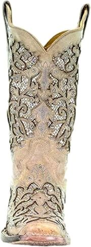 Corral White Glitter & Crystals Womens Square Toe Western Boots A3397 in Saudi Arabia