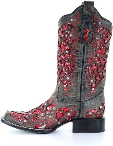 Corral White Glitter & Crystals Womens Square Toe Western Boots A3397 in Saudi Arabia