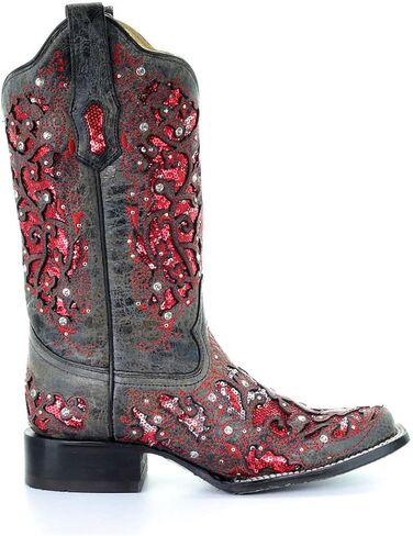 Corral White Glitter & Crystals Womens Square Toe Western Boots A3397 in Saudi Arabia