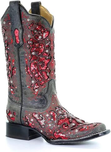 Corral White Glitter & Crystals Womens Square Toe Western Boots A3397 in Saudi Arabia