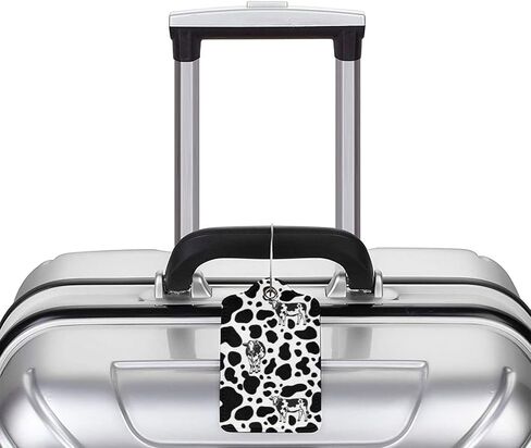 2 Pcs Luggage Tags Cow Pu Leather Cruise Suitcase Bag Travel Tag with Stainless Steel Ring Privacy Name Id Luggage Tag Suitable for Women Men in Saudi Arabia