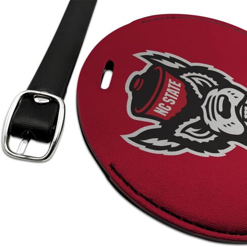 NC State Primary Logo Round Leather Luggage Card Suitcase Carry-On ID Tag in Saudi Arabia