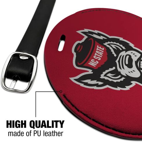 NC State Primary Logo Round Leather Luggage Card Suitcase Carry-On ID Tag in Saudi Arabia
