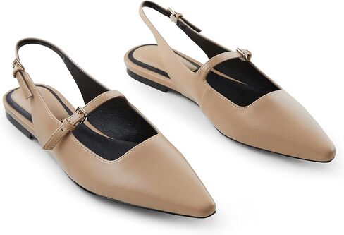 Arromic Pointed Square Toe Slingback Mary Jane Flats Women Shoes for Wedding Office Dress Dressy in Saudi Arabia