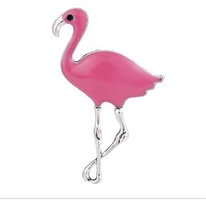 Flamingo Brooch Pin for Women Girls Pink Enamel Lapel Pin Lucky Bird Animal Corsage Badge Pins Accessories Jewelry for Cloth Dress Christmas