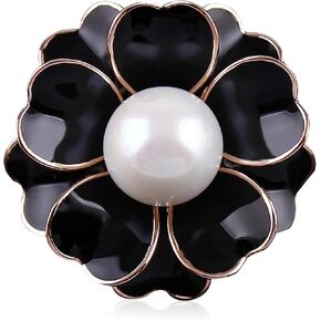 Women's Camellia Flower Pearl Enamel Brooch Pins Fashion Elegant pearl brooches for women Girls Ladies Bridal Wedding Corsage Jewelry Gifts in Kuwait