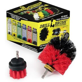 جهاز تنظيف دوار كهربائي من الدرجة الصناعية لمجموعة المثقاب: فرشاة نايلون شديدة الصلابة للشواء والشواية والمدخن والشواية والخرسانة والجرافيتي وبقع الزيت - لوازم تنظيف الصدأ للفولاذ المقاوم للصدأ والمعادن in Kuwait