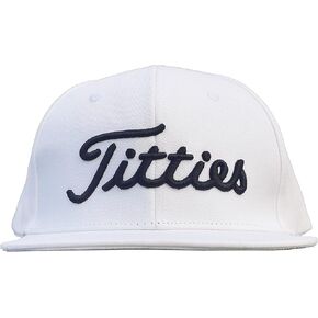 Titties Hat for Men Women,Funny Tittiess Flat Bill Hat, Titliest Cap, White and Black