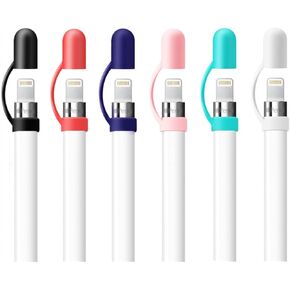 [6 Pack] Fudda Silicone Cap Holder for Apple Pencil 1st Gen - Protective Cover & Tether Accessories Compatible with New iPad 9th, iPad 8th/7th/6th, iPad Pro 10.5, iPad Air 3rd, iPad Mini 5 Pencil
