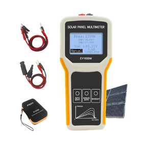 EY1600W Solar Panel Tester, Solar DC/AC Power Meter, Photovoltaic Panel Multimeter, Open Circuit Voltage Auto & Manual MPPT, Max. Power Point Power/Voltage/Current, Backlit LCD Display