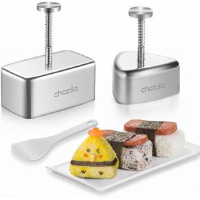 3 Pack Onigiri Mold Stainless Steel, Musubi Mold Rice Mold Kit, Maker Press, Classic Triangle Rice Ball Maker Sushi Mold for Kid Lunch Bento and Home DIY