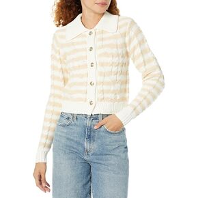 Women's Shirt Collar Button Up Cropped Sweater