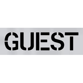 Guest Parking Stencil for Curbs Medians and Parking Lots 4 Inch Letters Reusable and Bendable Stencil for Hotels Resorts and Apartment Complexes .060" Thick Plastic by Marketing Holders