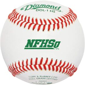 Rods Diamond Sports DOL-1 HS NFHS/NOCSAE High School Baseball - 1 Dozen White