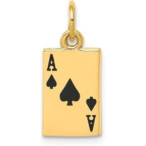 Jewels By Lux 14K Yellow Gold Enameled Ace of Spades Card Charm