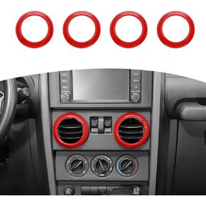 RT-TCZ for Jeep JK Air AC Vents Cover Trim Rings Blue for Jeep Wrangler JK JKU 2007-2010 Blue Interior Accessories 4pcs