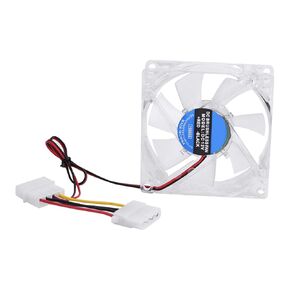 Heayzoki PC Case Cooling Fan, 80mm LED Light 12V 4Pin Mute Computer Cooler with Cool LED Light, 11 dB-A Silent Application(Blue)
