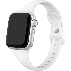 Compatible with Apple Watch Bands 41mm 38mm 40mm 42mm 44mm 45mm 49mm, Soft Sport Silicone Slim Thin Small Replacement Wristband for iWatch Ultra Series 9 8 7 6 5 4 3 2 1 SE Sport Edition Women Men