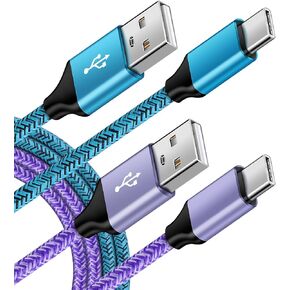USB C Charging Car Cord Fast Samsung S24 Charger Cable Android Charger 2Pack 6ft for Samsung Galaxy A15 A25 A54 A14 S23 S22 S21 FE Ultra A32 A52 A13 A53 Z Fold/Flip 5, iPhone 15 Pro Max/15 Pro/15 Plus