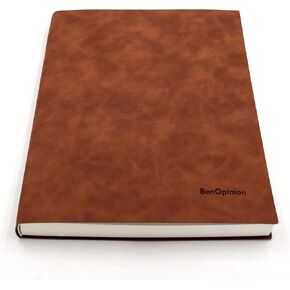 Large Blank Notebook Journal for Writing Drawing, Soft Faux Leather Cover, 100GSM Papers, 320 Pages, A4 8.4x11.4 inches Sketch Book(Brown, Plain)