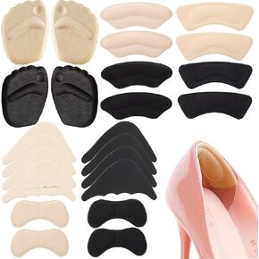 Heel Inserts for Shoes 12 Pair Heel Protectors Heel Pads Heel Grips for Loose Shoes Liner Filler Insoles Make Shoe Fit Heel Cushion Metatarsal Pads for Women Prevent Heel Pain Blisters (Set A)