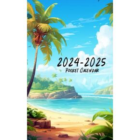 pocket calendar 2024-2025 for purse: 2 Year Small Size - Tropical Island Design Volume 3
