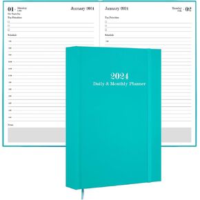 2025 Daily & Monthly Planner - 2025 Daily Planner One Page Per Day from January 2025 to December 2025, Hourly Appointment Book Perfect Organizer Daily Life, Fabric Cover, 5.8'' x 8.3'', Black