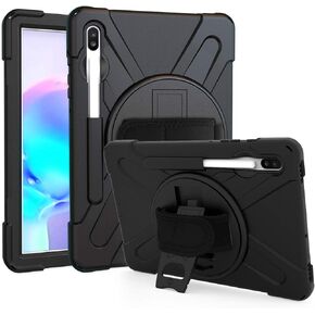 KIQ Case for Galaxy Tab S6 10.5 T860, Heavy Duty Military Shockproof Shield Cover Rugged Case for Samsung Galaxy Tab S6 10.5-inch SM-T860 (Shield Black)