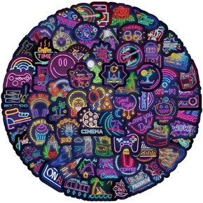 AUKIOOA Glow in Dark Stickers - 102 PCS Cool Party Favors, Waterproof, Fun Bulk Stickers for Kids & Classroom Prizes