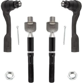 BOXI 4pcs Front Inner Outer Tie Rod Ends for Toyota Sequoia 2003 2004 2005 2006 2007 / for Toyota Tundra 2003 2004 2005 2006 | ES80381 ES80382 EV800444