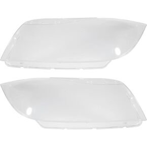 X AUTOHAUX 1 Pair Car Front Headlight Headlamp Lense Clear Lens Cover Cap PC Shell for BMW E90 2006-2012 63116942726 63116942725