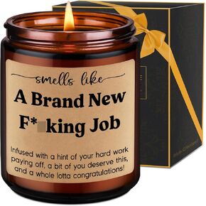 LEADO Candle, New Job Gifts for Women, Men - Congratulations Gift, Leaving Job Gifts, Promotion Gifts for Women, Friend, Boss - Congrats on New Job, Funny Gift for Coworker Leaving for New Job
