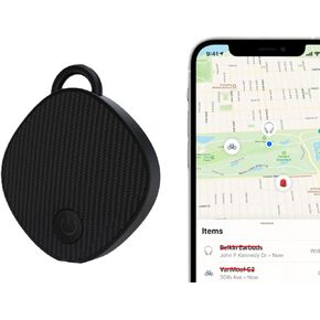Unlimited Range GPS Tracking Device Item Locator for Car, Purse, Pet, Key Work with Apple Findmy No 3rd App Needed (Black)