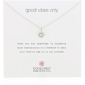 Dogeared Good Vibes Only Sun Pendant Necklace, 16"
