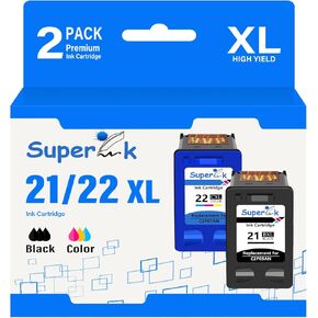 21XL Remanufactured High Yield Ink Cartridge Replacement for HP 21 XL 21 Compatible with DeskJet D1520 D2345 F4140 F4180 F380 D1320 D1330 Officejet 4315 J3600 J3680 Printer(2 Pack Black)