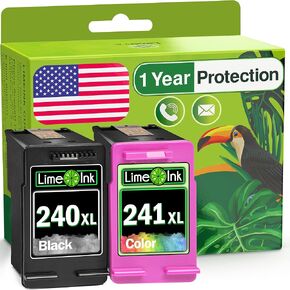 Limeink 2 Remanufactured Ink Cartridges Replacement for Canon 240xl 241xl Combo Pack for Cannon 240-241 Printer Ink Cartridge for Canon MG3600 Ink Cartridges PG 240xl Black Pixma MG3620 Ink Cartridge