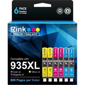 E-Z Ink Compatible Ink Cartridge Replacement for HP 935 935XL 935XL High Yield to use with HP Officejet 6812 6815 6230 6830 6200 6800 6822 6825 6835 6239 Printer(2 Cyan 2 Magenta 2 Yellow)