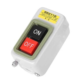 BS211B 3P AC Motor On Off Switch,Self-Locking On/Off Power Push Button Switch 220V/380V