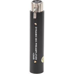 Inline Microphone Preamp, DM1 Dynamite Active Inlne Microphone Preamplifier Active Booster with 28dB Gain, Plug and Play, for Podcast or Livestreaming