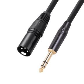1/4 TRS to XLR Cable, Quarter inch (6.35mm) Male to XLR Male Cable 6.0ft Long, for Microphone, Mixer, Guitar, AMP, Speakers